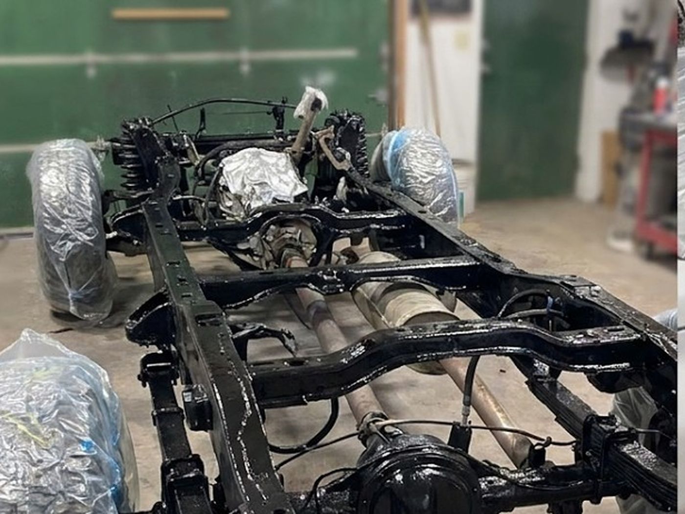 1979 International Scout II, Frame stripped, cleaned and recoated, Jack's Custom Restoration Telkwa BC