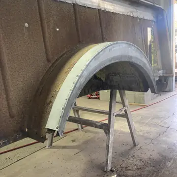 Wheel tub rebuilt with new metal welded in