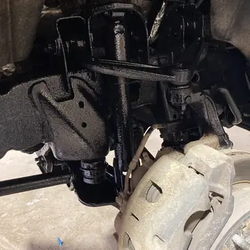 Front suspension and control arms coated